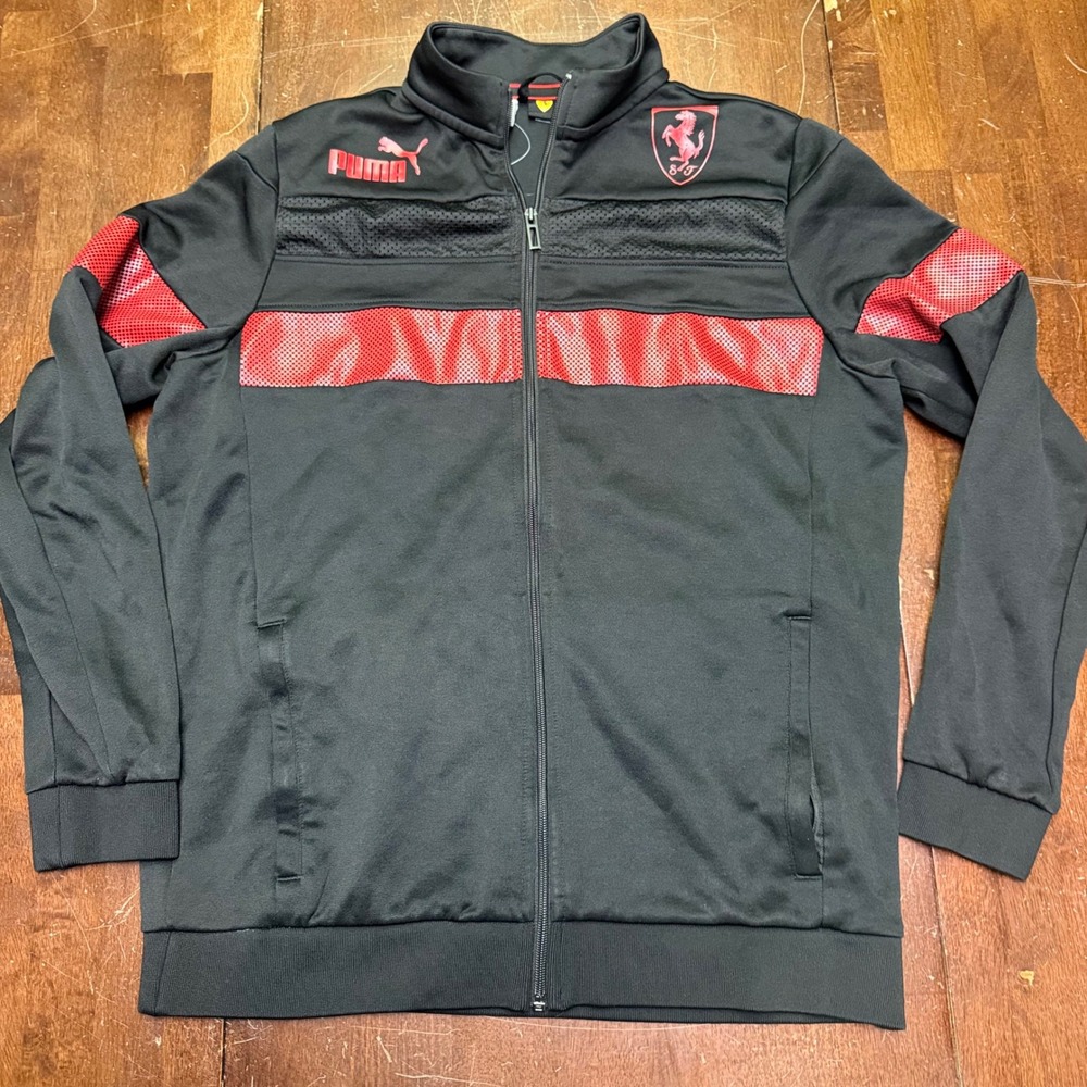 Puma Ferrari SDS Track Jacket Men L Black Red Scuderia Racing 536414-01